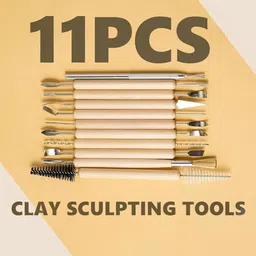 artistery Wooden Handle Clay Ceramic Pottery Sculpting Tools 11 PCS Engraving Set image 3