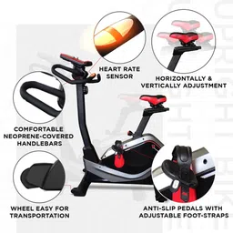 powermax fitness BU-650 Magnetic Upright Bike with LCD Display Upright Stationary Exercise Bike image 3