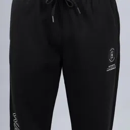cantabil Men Printed Black Track Pants image 4