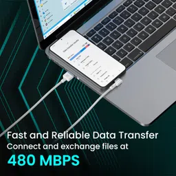 Portronics USB Type C Cable 3 A 2 m Konnect L with Data Sync, Nylon Braided, Tangle Resistant, Fast Charging Cable image 2