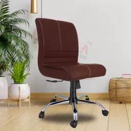 newturn MAXSON Mid-back Armless Work from home/Office/study/desk(WFH) chair Leather Office Conference Chair-picture-14