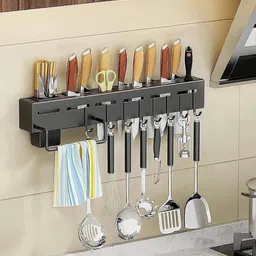 madglad Utensil Kitchen Rack Kitchen Hook Rack Wall Mounted For Kitchen Utensils Steel-picture-36