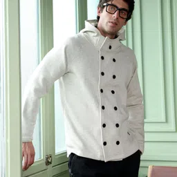 campus sutra Men Solid Fleece Jacket image 1