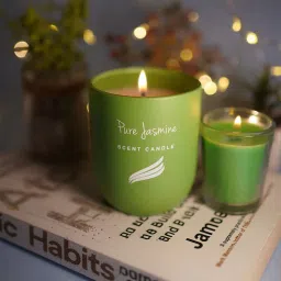 pan aromas Crystal Collection Scented Candle (Pure Jasmine) - 150gms image 1