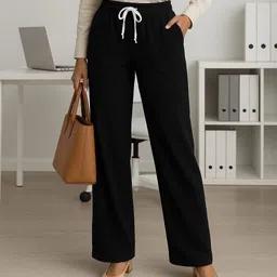 swadwshitraders Pack of 2 Women Solid Black, Pink Track Pants image 4