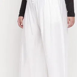 vizcon hub Women Loose Fit Cream Viscose Rayon Trousers image 3