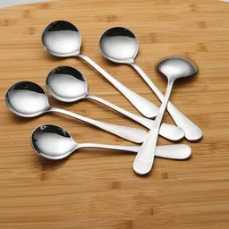 avistra Royal Soup Spoon Pack of 6 Stainless Steel Soup Spoon Set (Pack of 6) Stainless Steel Soup Spoon Set-picture-17