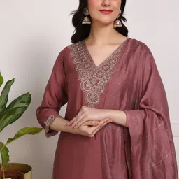 new ethnic 4 you Embroidered Kurta, Salwar & Dupatta Set image 5