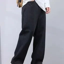 zaysh Men Loose Fit Mid Rise Black Jeans-picture-17