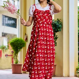 aashish Women Red Dungaree image 2