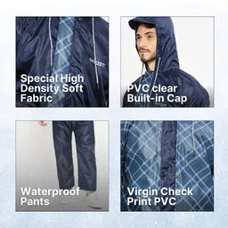 citizen Checkered Men Rain Suit image 3