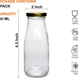 ayutas 100 ML Glass Bottles, Milk/Juice Bottle, Bottles For Hot Beverages & Soft Drinks 100 ml Bottle image 2