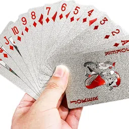 bebbix Silver Deck of Waterproof Cards Flexible Use for Party Game PVC Silver-picture-23