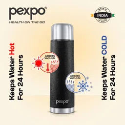 pexpo 24 Hrs Hot & Cold ISI Certified with Jute-bag Flexo Vacuum insulated Bottle 500 ml Flask image 3