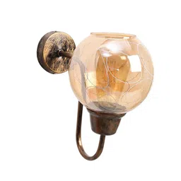 foziq Shiny Brown Wood and Metal Wall Sconces image 5