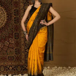 sareemall Printed Ikkat Silk Blend Saree-picture-16