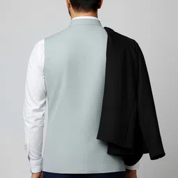 qtsy Solid Men Waistcoat image 2