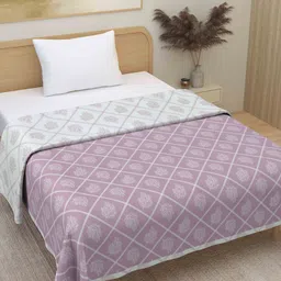 Plarsh Comfort Purple Floral Premium Soft 300 GSM Pure Cotton Reversible Single Bed-image-68