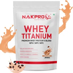 nakpro TITANIUM Tri Blend Whey Protein Hydro, Isolate & Concentrate - 1 Kg Coffee Whey Protein-picture-12