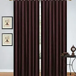 home sazawat 213 cm (7 ft) Door Polyester Room Darkening Curtain (Pack Of 2)-picture-31