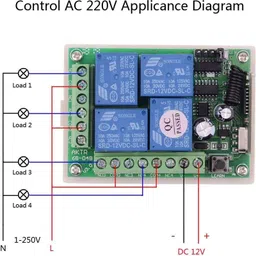 eastra 433MHz 12V 4 Channel Relay Module Wireless With RF Remote Control Switch Electronic Components Electronic Hobby Kit image 4