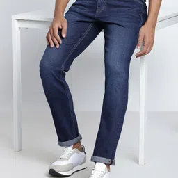 lee Men Skinny Mid Rise Dark Blue Jeans image 1