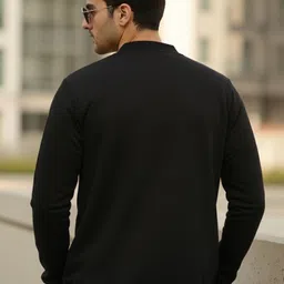 leotude Men Solid Bomber Jacket image 4