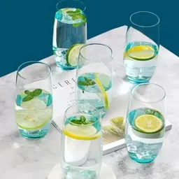 unicon (Pack of 6) 109 blue colour glass Glass Set Water/Juice Glass image 2