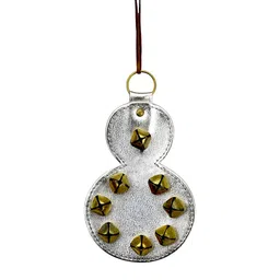 Hind Decor Silver-Toned Hanging Christmas Snowman with Bells-image-88