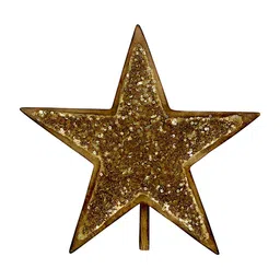 Hind Decor Wooden Glittered Finish Christmas Star Decor-picture-36