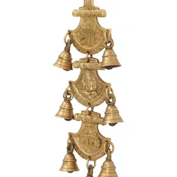 Two Moustaches Brass Hanging Bells image 3