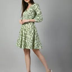 DOISA Floral Print Puff Sleeve Dress image 2