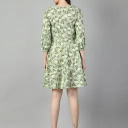 DOISA Floral Print Puff Sleeve Dress image 5