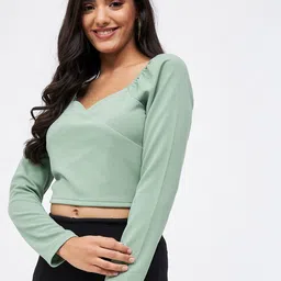 Kibo Sweetheart Neck Wrap Crop Top-picture-33