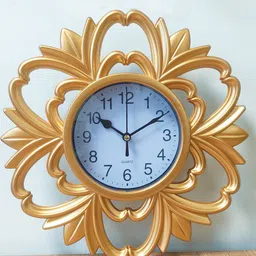 Art Street Gold-Colored Decorative Wall Clock image 1