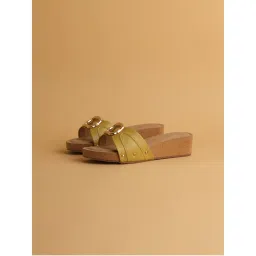 Eridani Bianca Olive Embellished Wedges-image-0