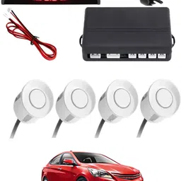 msnp White Waterproof Parking Sesnor With Led Display For Vehicle-294 Universal White 4pcs Reverse Parking Safety Sensor For Car-294 Parking Sensor image 1