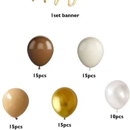 r g accessories Brown White Gold Balloons Combo Kit Of 72 Pcs For Party Decorations image 2