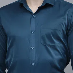 zodara Men Regular Fit Solid Spread Collar Formal Shirt image 5