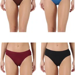 Pack of 4 Dollar Lehar Super Combed Cotton Women's Plain Solid Panty Women Hipster Multicolor Panty-picture-39