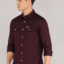 u.s. polo assn. denim co. Men Regular Fit Solid Cut Away Collar Casual Shirt image 3