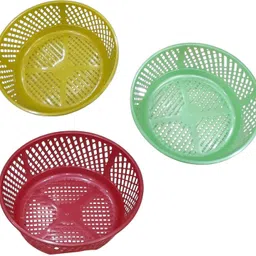 grahast Fruit vegetable pack 3 BasketRound_208 Plastic Fruit & Vegetable Basket-picture-33