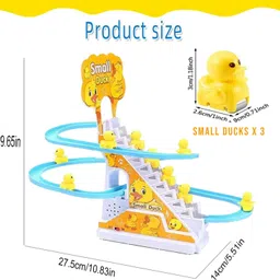barepepe Happy Duck Toys Track Set for Kids Climbing Stairs Dancing Duck Slide Toy image 5