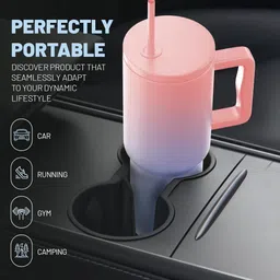 eslora 1200ML Tumbler with Handle and Straw Lid Double Insulated Cup Reusable Stainless Steel Tumbler image 2