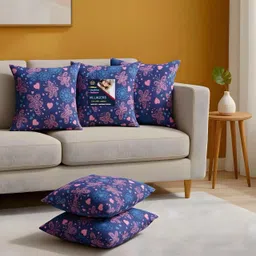 villagers Microfibre Cushion Pack of 5 Geometric Premium Cushion Set | (16x16 inch)-picture-28