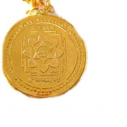 mna Gold Plated Saraswati Yantra Lockte, Brass Pendent Yantra With Dori Brass Yantra image 2