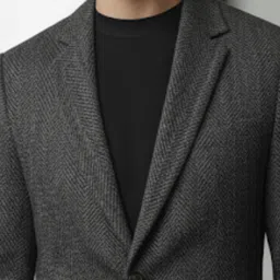 rigo Herringbone Self Design Coat For Men image 5