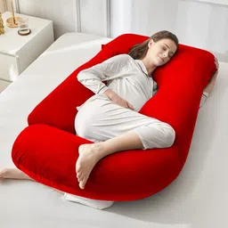 jaipurlinen "Enjoy full-body comfort and support for a more peaceful pregnancy journey." Microfibre Solid Pregnancy Pillow Pack of 1-picture-22