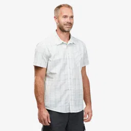 Men Checked Half Sleeve Cotton Shirt White - Travel 100-image-90