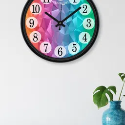 RANDOM Blue & Black Printed Contemporary Wall Clock image 1
